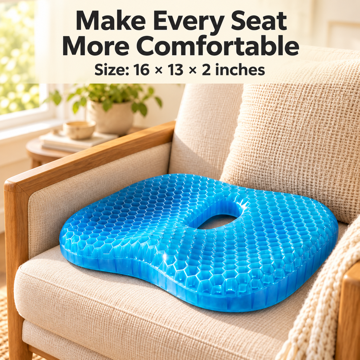 Sit Longer Without Tailbone Pain With CoolFlow Gel Cushion